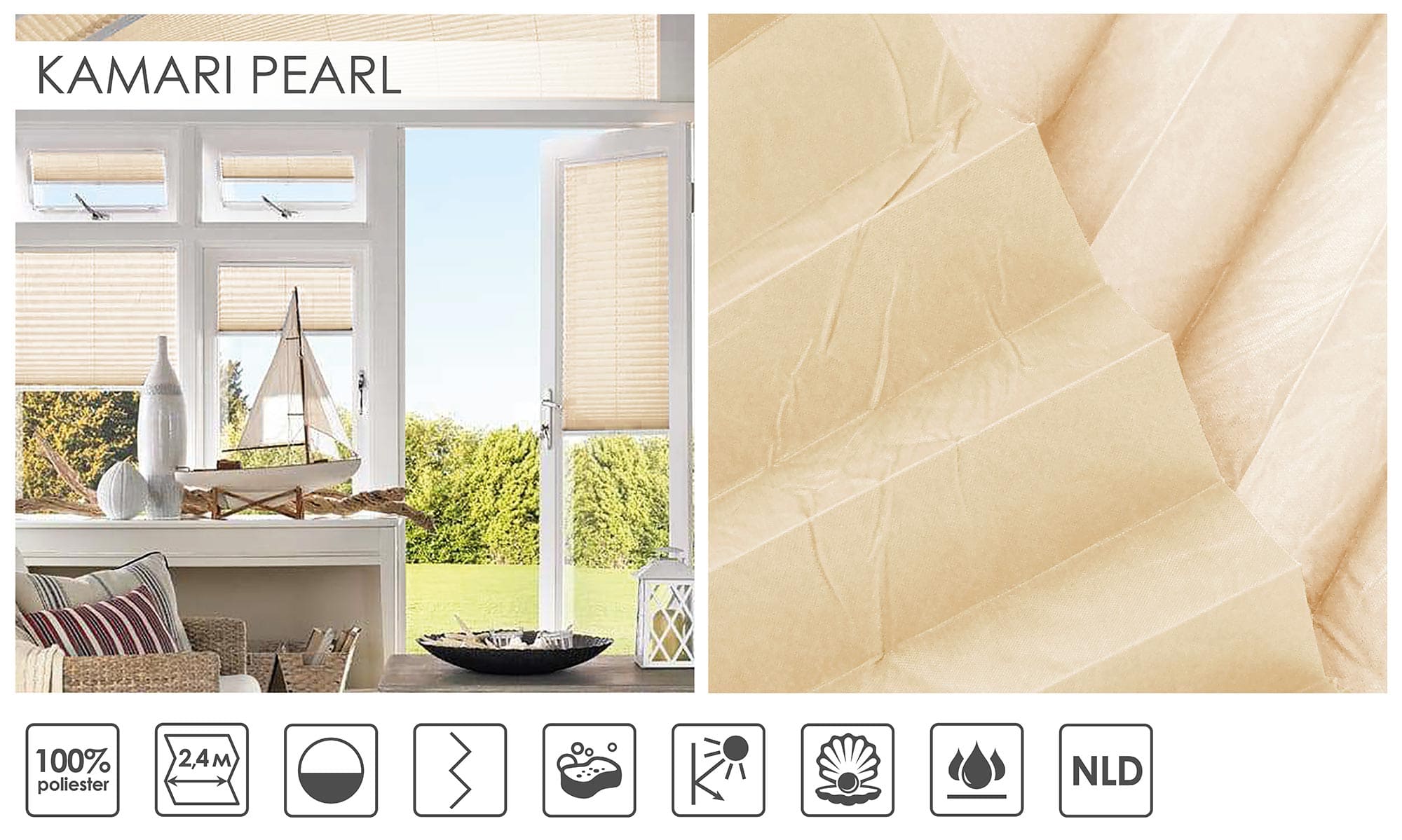 Жалюзі плісе Kamari Pearl