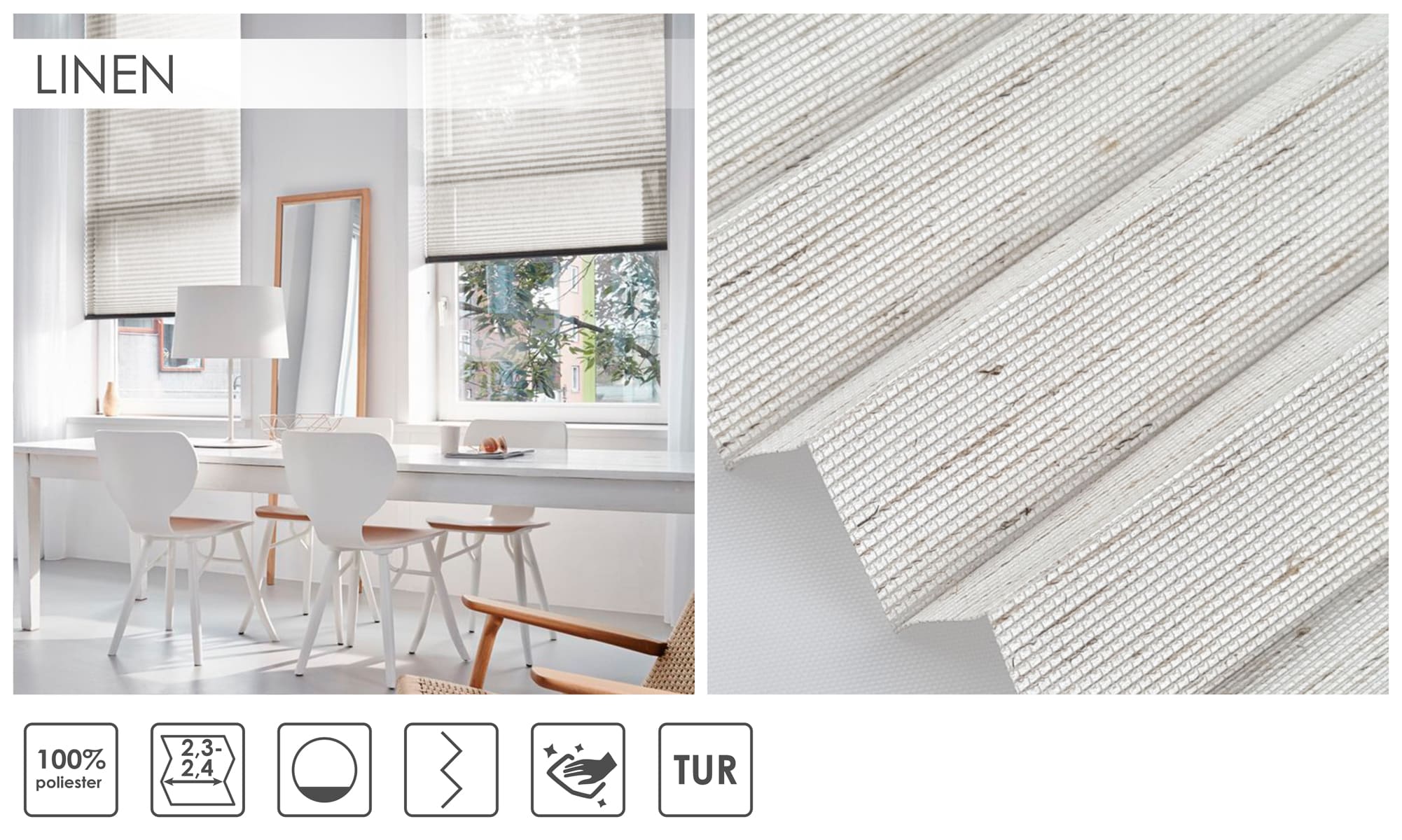 Жалюзі плісе Linen