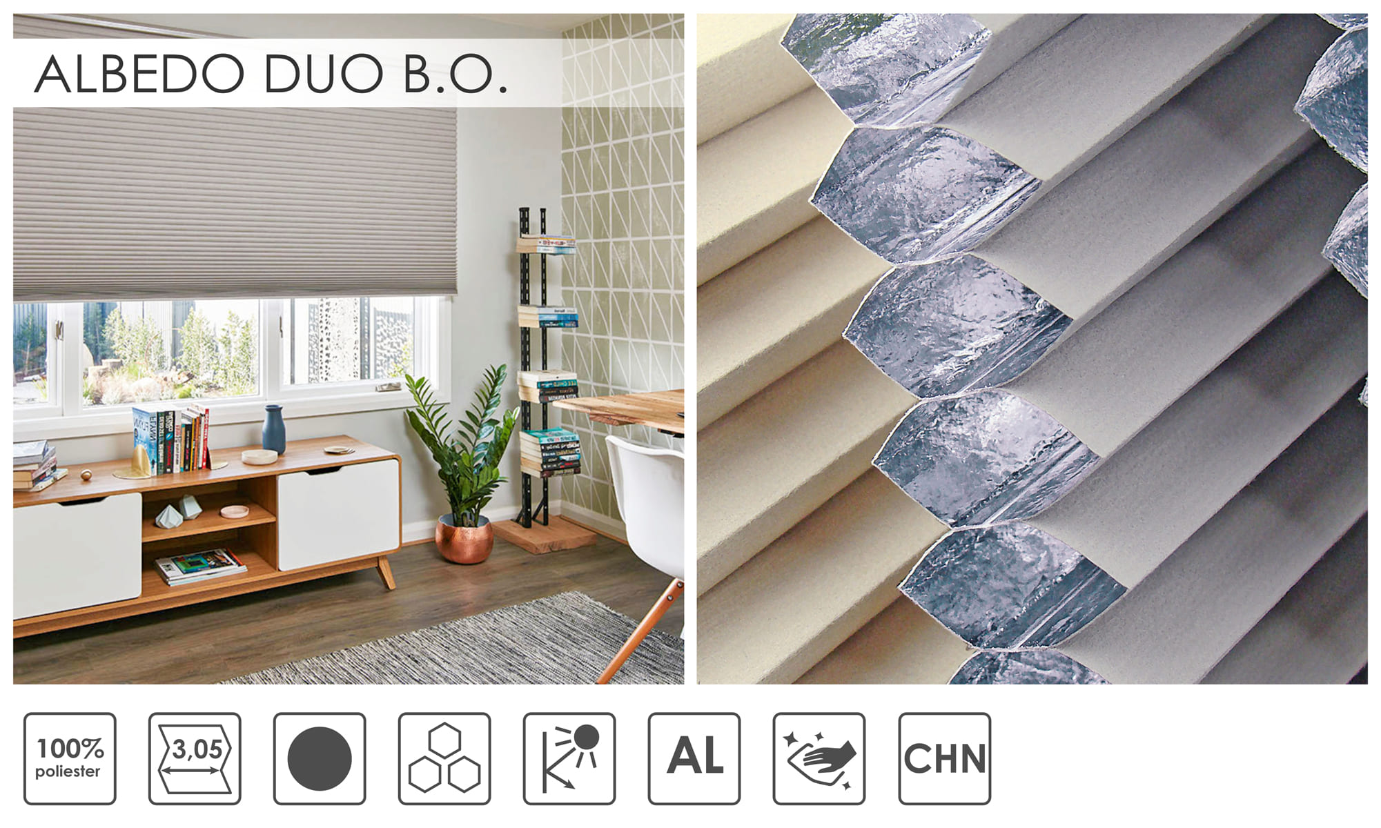 Жалюзі плісе Albedo Duo B.O.